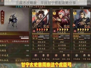 三国志战略版：平民甘宁搭配攻略分享