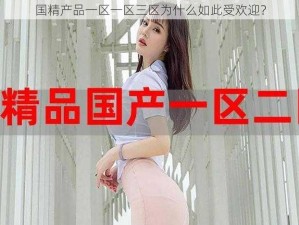 国精产品一区一区三区为什么如此受欢迎？