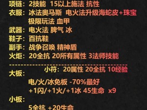 暗黑2冰女巫极致MF装备搭配攻略：冰晶法杖冰霜之戒与深寒法袍的完美结合