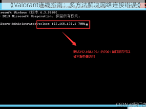 《Valorant连线指南：多方法解决网络连接错误》