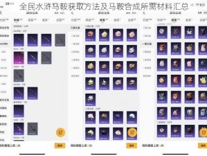 全民水浒马鞍获取方法及马鞍合成所需材料汇总