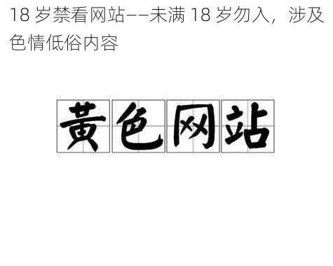 18 岁禁看网站——未满 18 岁勿入，涉及色情低俗内容