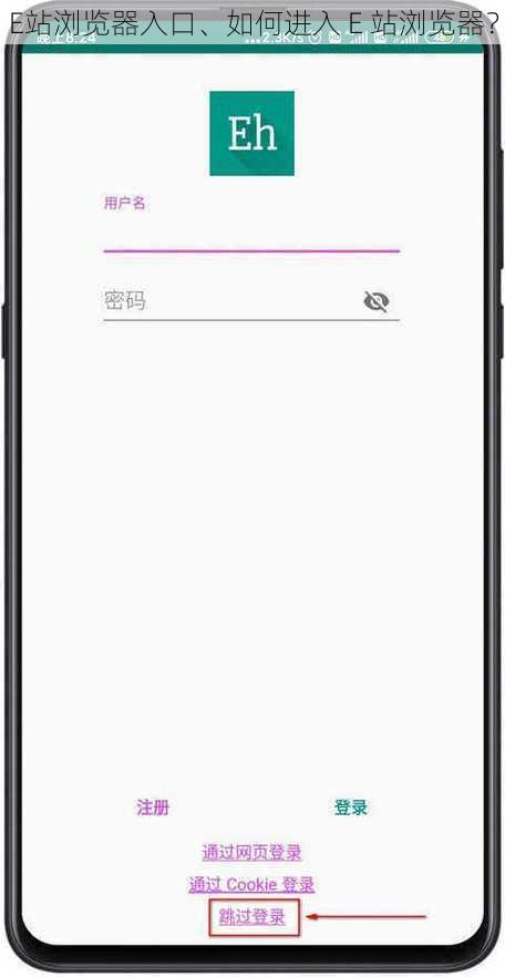E站浏览器入口、如何进入 E 站浏览器？