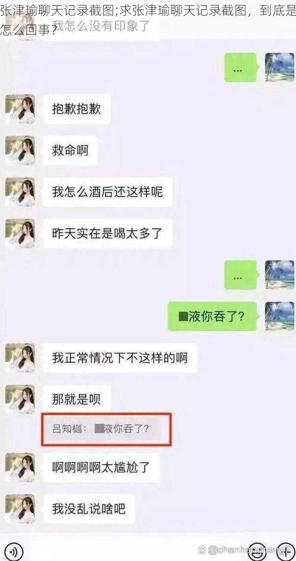 张津瑜聊天记录截图;求张津瑜聊天记录截图，到底是怎么回事？