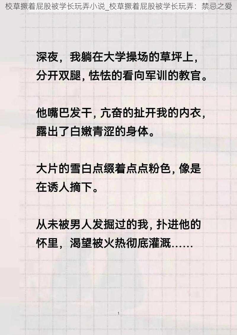 校草撅着屁股被学长玩弄小说_校草撅着屁股被学长玩弄：禁忌之爱