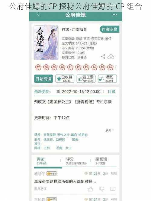 公府佳媳的CP 探秘公府佳媳的 CP 组合