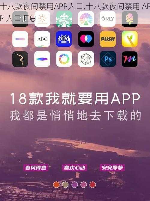 十八款夜间禁用APP入口,十八款夜间禁用 APP 入口汇总