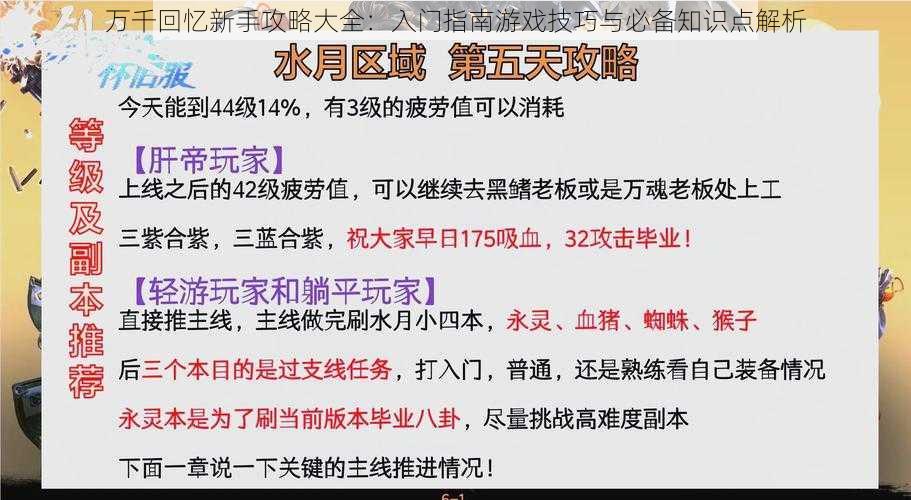 万千回忆新手攻略大全：入门指南游戏技巧与必备知识点解析