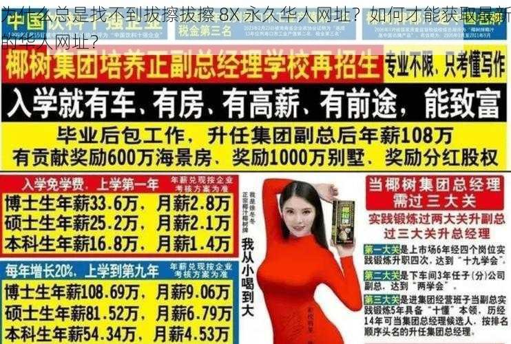 为什么总是找不到拔擦拔擦 8X 永久华人网址？如何才能获取最新的华人网址？