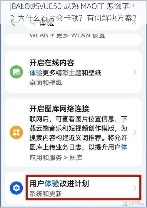 JEALOUSVUE50 成熟 MAOFF 怎么了？为什么看片会卡顿？有何解决方案？