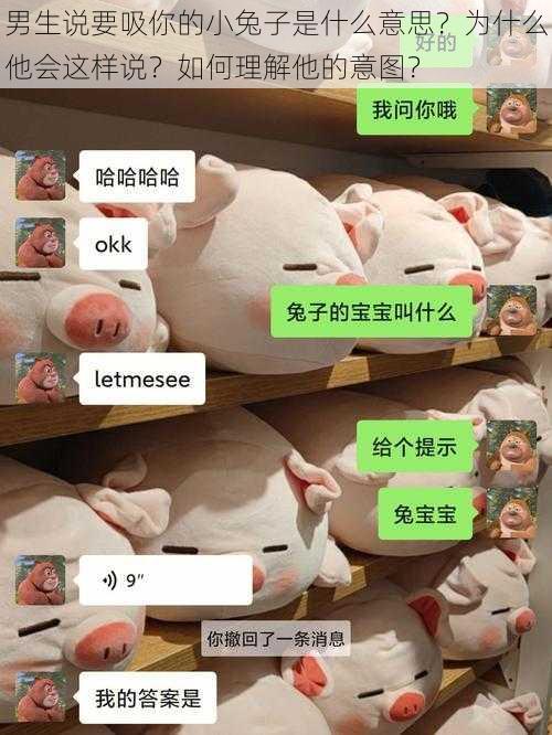 男生说要吸你的小兔子是什么意思？为什么他会这样说？如何理解他的意图？