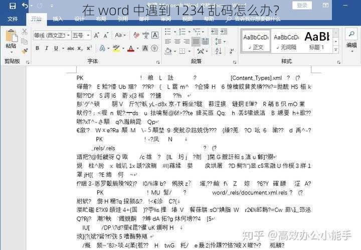 在 word 中遇到 1234 乱码怎么办？