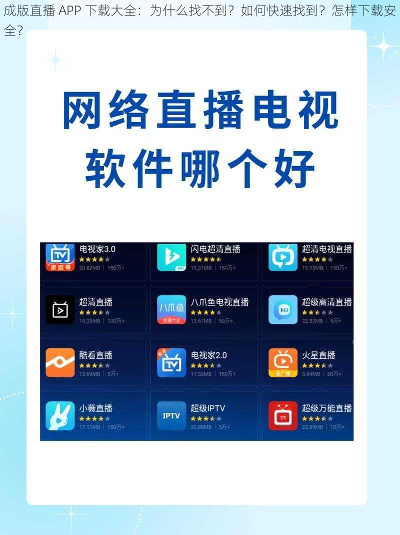 成版直播 APP 下载大全：为什么找不到？如何快速找到？怎样下载安全？