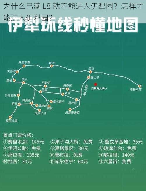 为什么已满 L8 就不能进入伊犁园？怎样才能进入伊犁园？