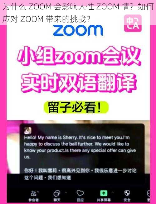 为什么 ZOOM 会影响人性 ZOOM 情？如何应对 ZOOM 带来的挑战？