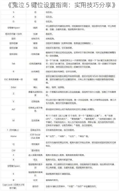 《鬼泣 5 键位设置指南：实用技巧分享》