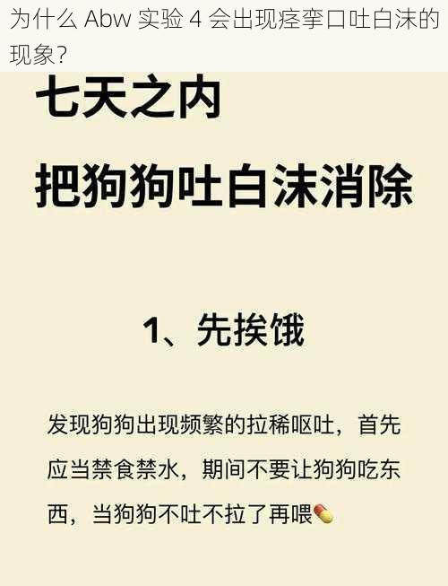 为什么 Abw 实验 4 会出现痉挛口吐白沫的现象？