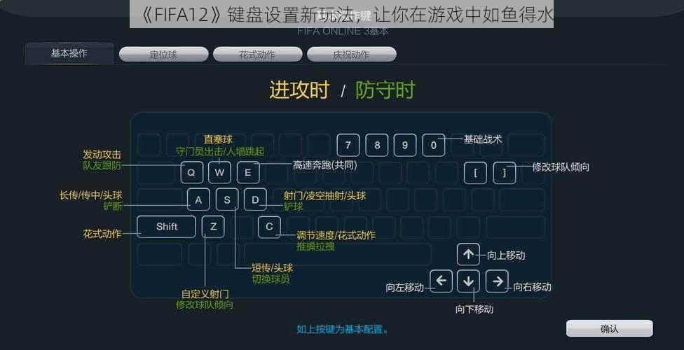 《FIFA12》键盘设置新玩法，让你在游戏中如鱼得水