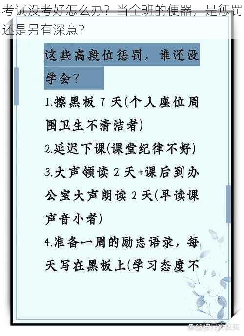 考试没考好怎么办？当全班的便器，是惩罚还是另有深意？