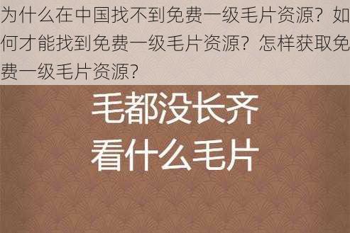 为什么在中国找不到免费一级毛片资源？如何才能找到免费一级毛片资源？怎样获取免费一级毛片资源？