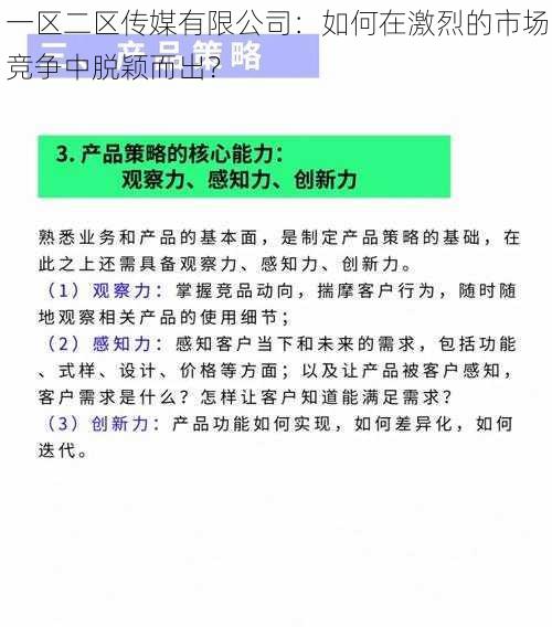 一区二区传媒有限公司：如何在激烈的市场竞争中脱颖而出？