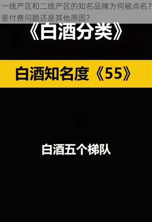 一线产区和二线产区的知名品牌为何被点名？是付费问题还是其他原因？