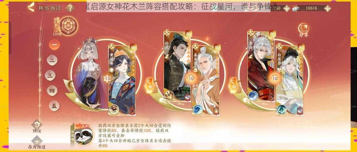 《启源女神花木兰阵容搭配攻略：征战星河，谁与争锋》