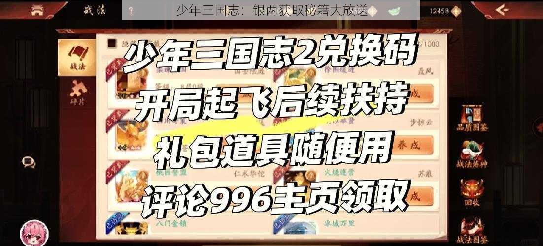 少年三国志：银两获取秘籍大放送